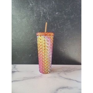 Textured Tumbler Orange Luster 26oz NEW
